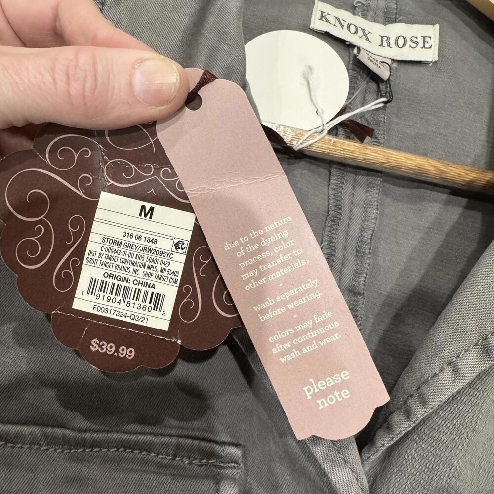 NWT Knox Rose‎ Women’s Jacket - Size M - Medium Gray - Autumn Fall Lightweight - Picture 8 of 9